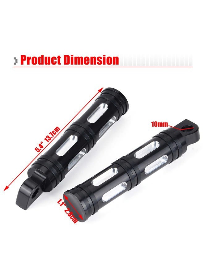 Goldfire 1 Pair Motorcycle Foot Pegs CNC Cut Male Front & Rear Foot Pegs Foot Rests Motorcycle Passenger Pedals Compatible with Harley Sportster, Dyna, Road King (Black) - Image 2