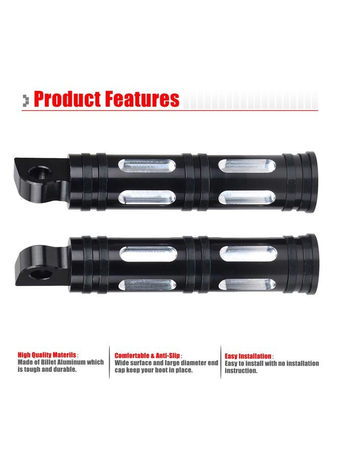 Goldfire 1 Pair Motorcycle Foot Pegs CNC Cut Male Front & Rear Foot Pegs Foot Rests Motorcycle Passenger Pedals Compatible with Harley Sportster, Dyna, Road King (Black) - Image 4