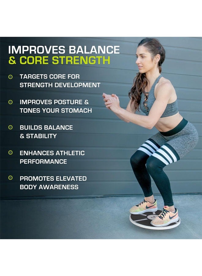 هاي هونور لوح خشبي للتوازن، لوح خشبي للتوازن، جهاز تدريب أساسي متذبذب غير قابل للانزلاق، قرص لف الخصر، قطره 360 درجة لتدريب الثبات، تمارين لكامل الجسم، علاج طبيعي، خالٍ من الضوضاء (39.5 سم) - Image 3