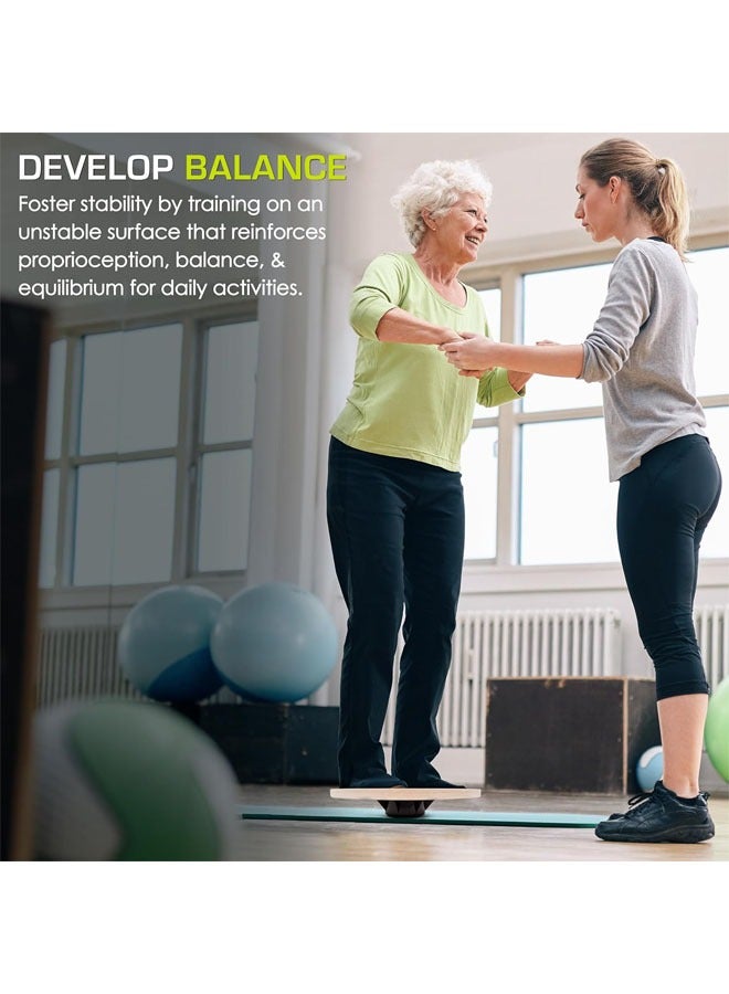 هاي هونور لوح خشبي للتوازن، لوح خشبي للتوازن، جهاز تدريب أساسي متذبذب غير قابل للانزلاق، قرص لف الخصر، قطره 360 درجة لتدريب الثبات، تمارين لكامل الجسم، علاج طبيعي، خالٍ من الضوضاء (39.5 سم) - Image 4