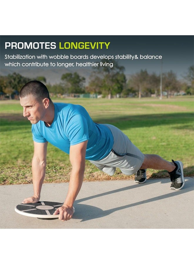 هاي هونور لوح خشبي للتوازن، لوح خشبي للتوازن، جهاز تدريب أساسي متذبذب غير قابل للانزلاق، قرص لف الخصر، قطره 360 درجة لتدريب الثبات، تمارين لكامل الجسم، علاج طبيعي، خالٍ من الضوضاء (39.5 سم) - Image 5