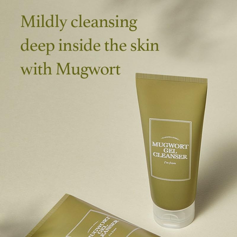 I'm from Mugwort Gel Cleanser 150ml, Mugwort 60%, Calming, Soothing, Mild low pH Korean Face Wash for Sensitive Skin, Irritated Skin, Herbal, Hypoallergenic, Vegan - Image 1
