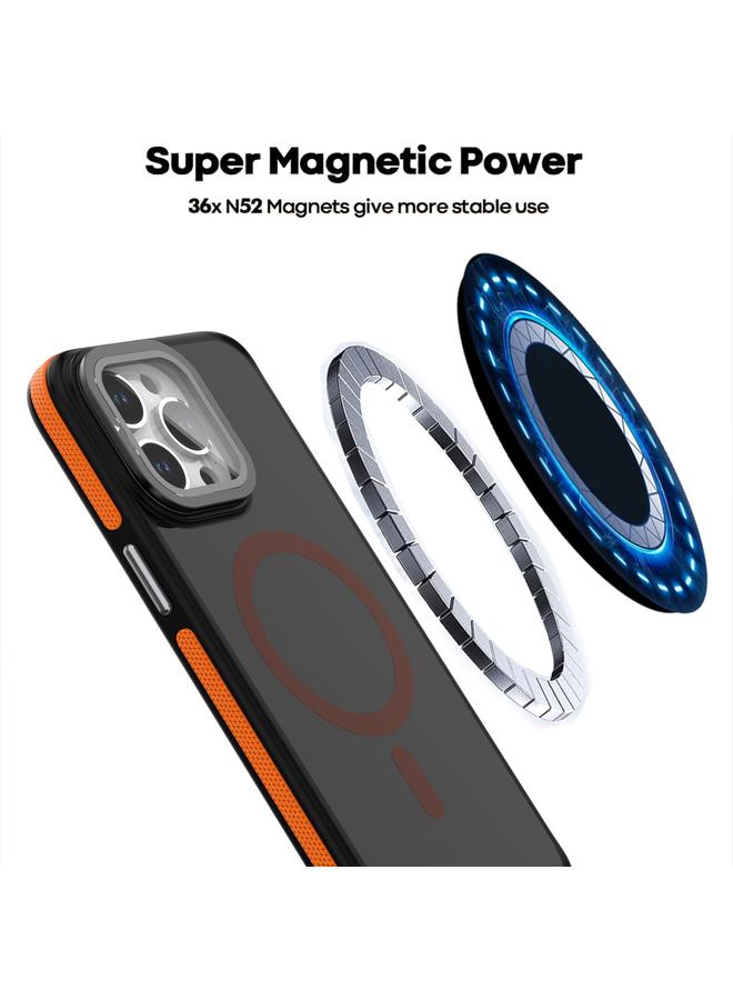 S-TOP Case For iPhone 16 Pro Max Magsafe Dual-Color Skin Feel Lens Film Phone Case with Lens Fold Holder - Image 5