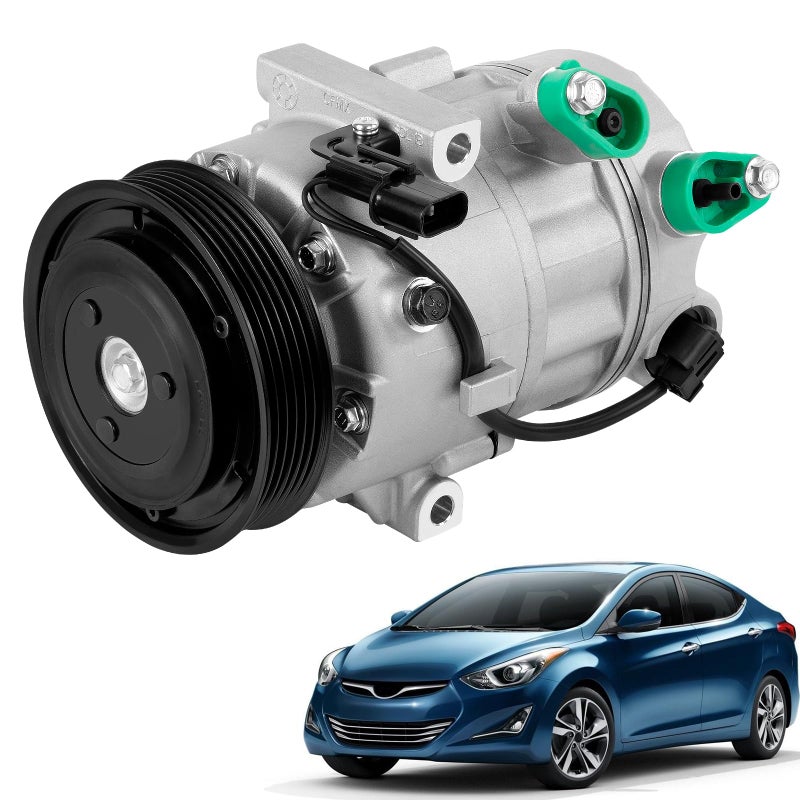 QKVCX Air Conditioner AC Compressor with Clutch for Hyundai Elantra 2014-2016 & Kia Forte 2014-2015