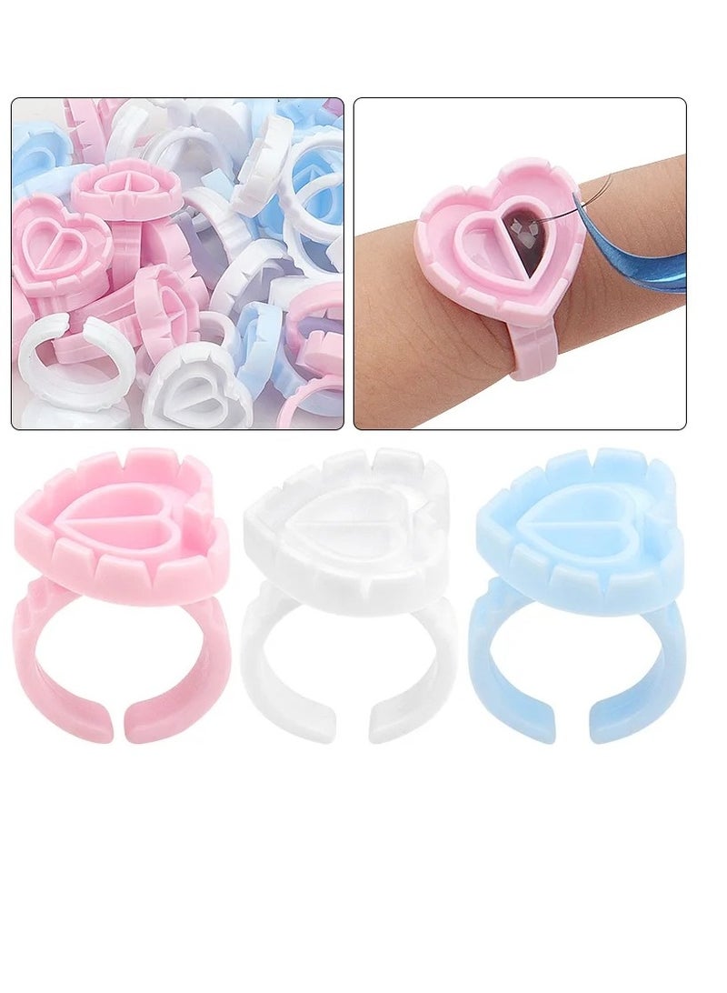 Eye -shaped gum rings ring, 50 pieces of beautiful eyelashes gum, eyelashes, eyelashes for eyelashes (varied colors) - Image 1