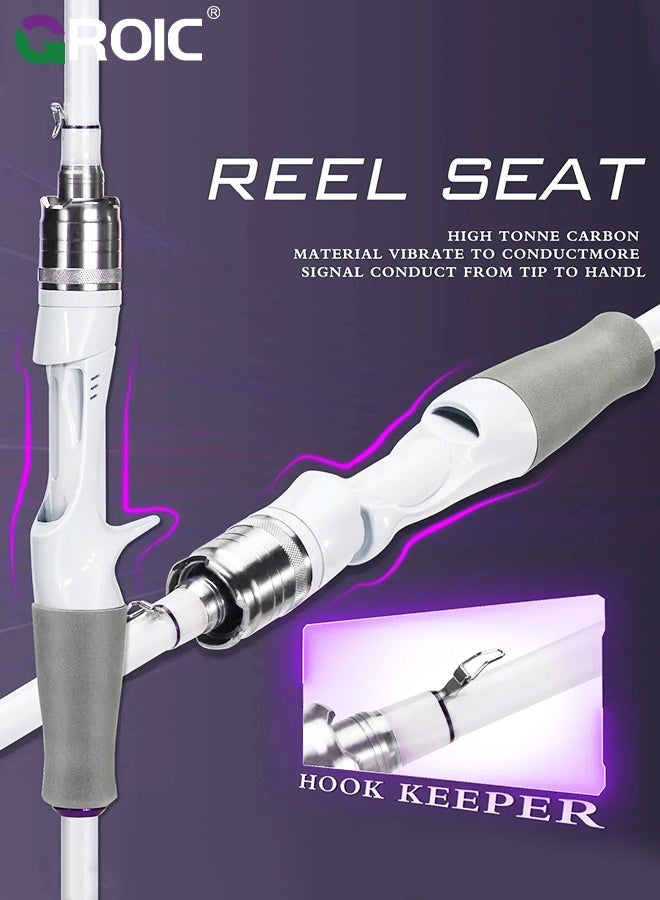 GROIC 2Pcs 1.8m Fishing Rod, Lightweight Casting & Spinning Rods,Carbon Fiber Fishing Rods for Saltwater Freshwater Trout Bass - Image 3