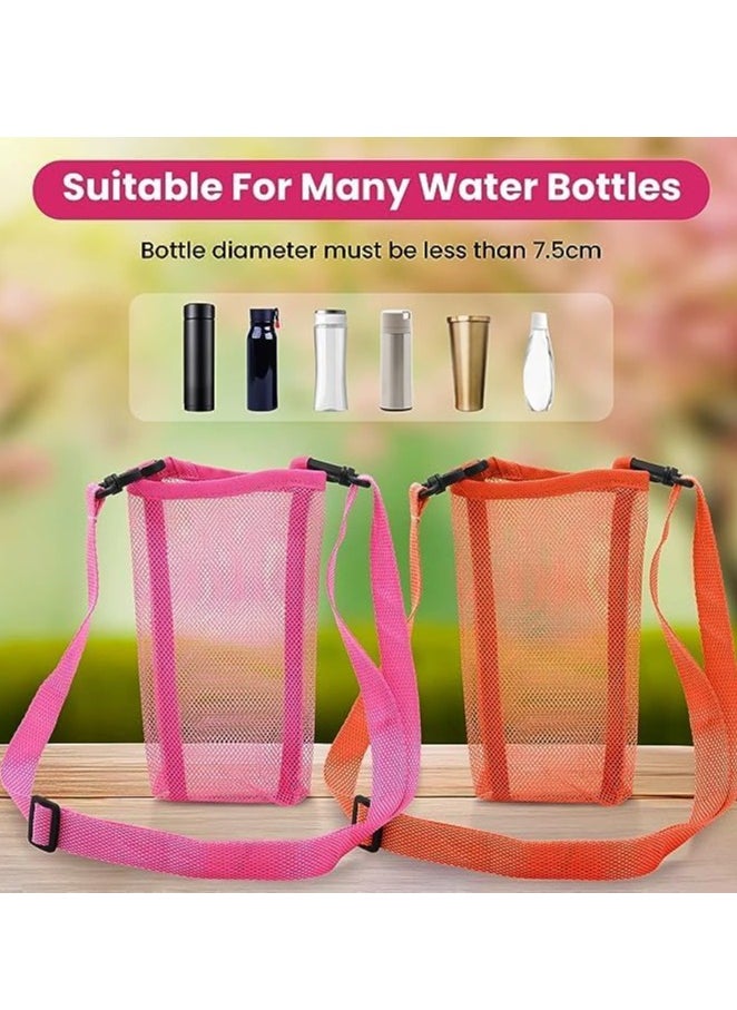 SYOSI - Water Bottle Carrier with Strap 2pcs Adjustable Water Bottle Strap People and Dog Water Bottle Sleeve Water Bottle Holder for Walking Gym Hiking Camping Walking - Image 1