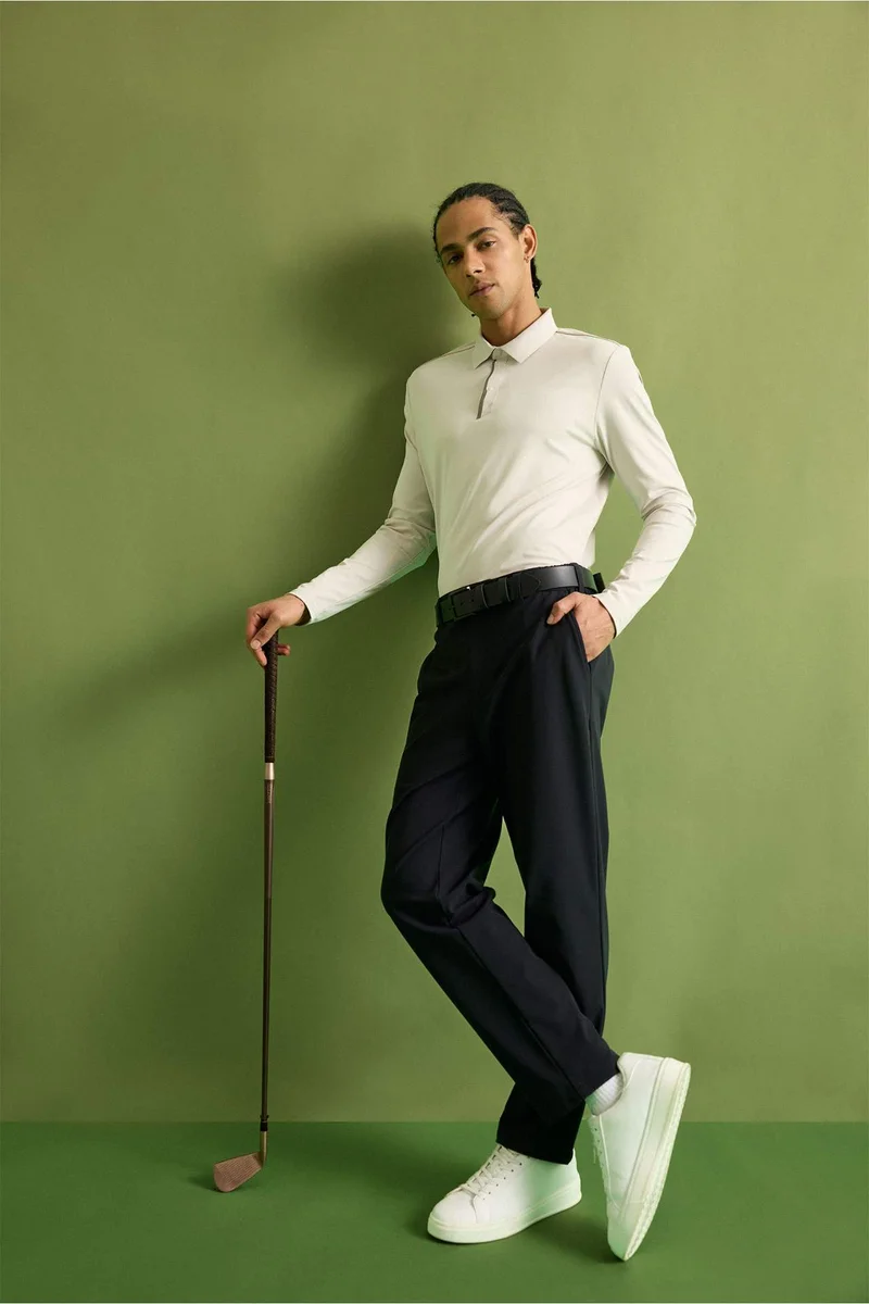 ديفاكتو Standard Fit Polo Collar T-Shirt