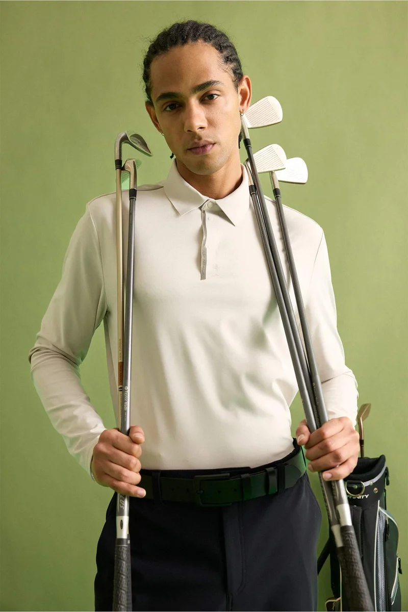 ديفاكتو Standard Fit Polo Collar T-Shirt