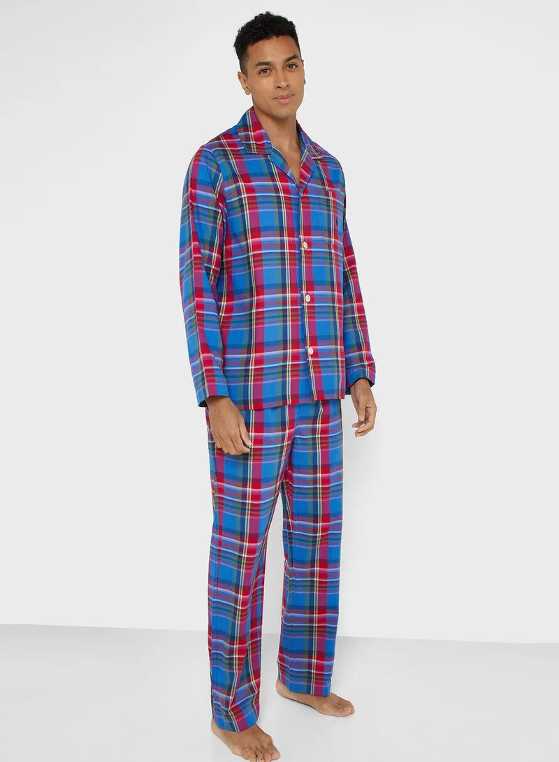 POLO RALPH LAUREN Checked Button Down Shirt & Pyjama Set
