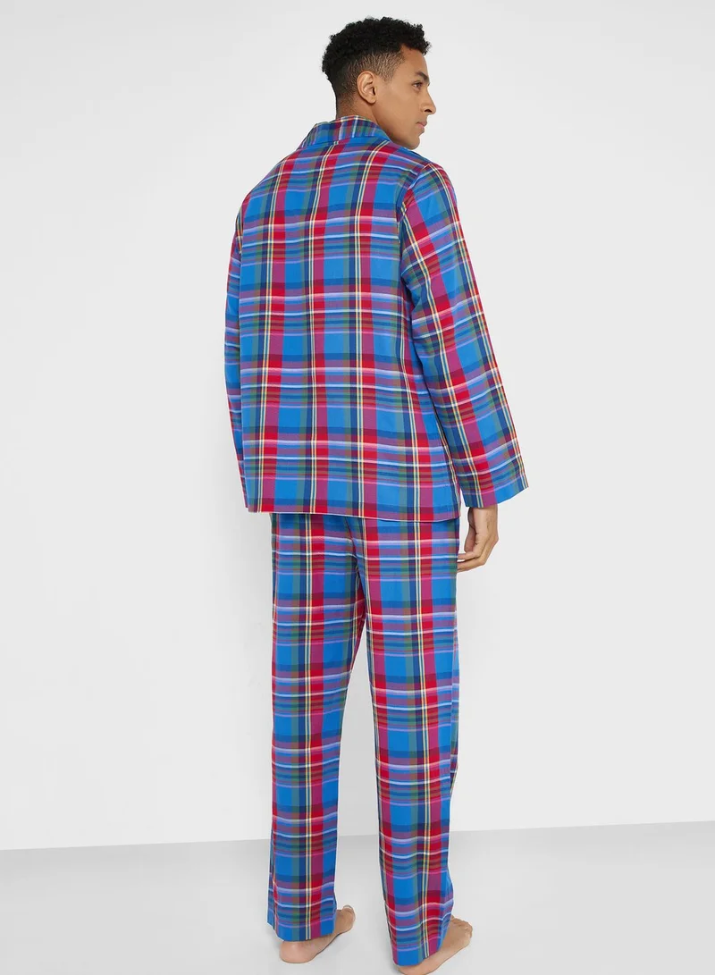 POLO RALPH LAUREN Checked Button Down Shirt & Pyjama Set