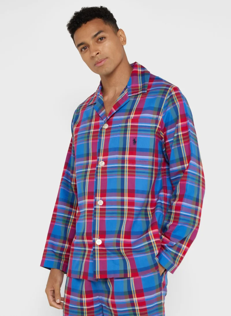 POLO RALPH LAUREN Checked Button Down Shirt & Pyjama Set