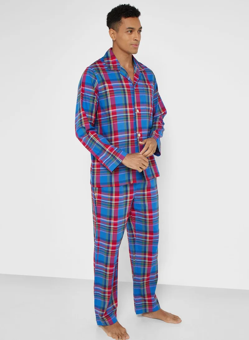 POLO RALPH LAUREN Checked Button Down Shirt & Pyjama Set