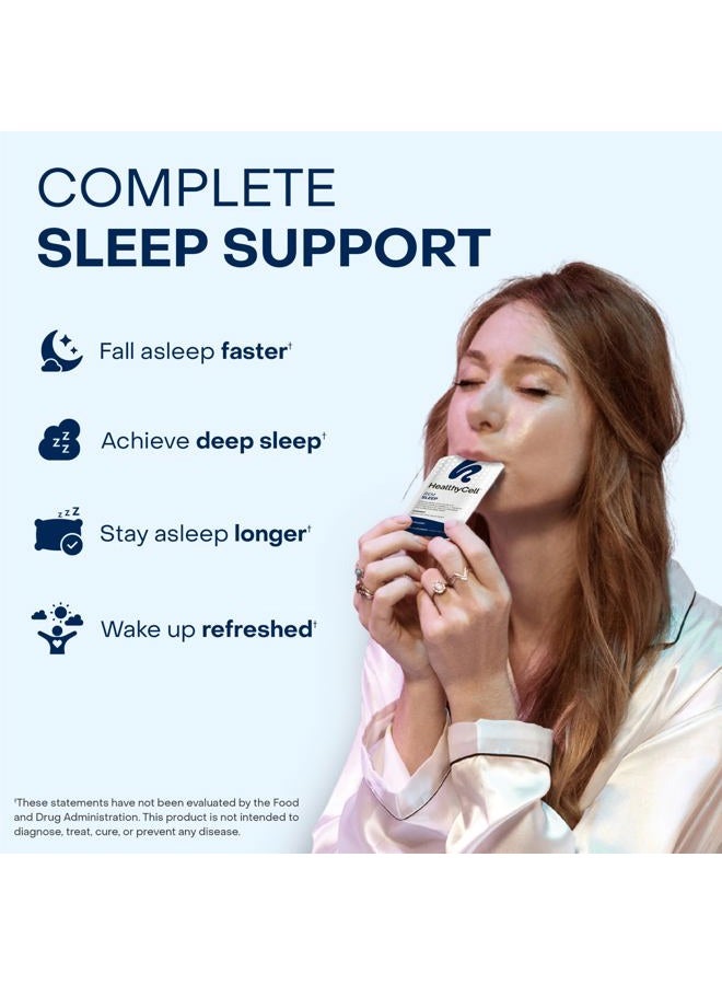 Healthycell REM Sleep - Liquid Gel Extra Strength Sleep Supplement for Adults - Melatonin, Magnesium, GABA, L-theanine Supplement - Maximum Absorption - 14 Gel Packs - Image 2
