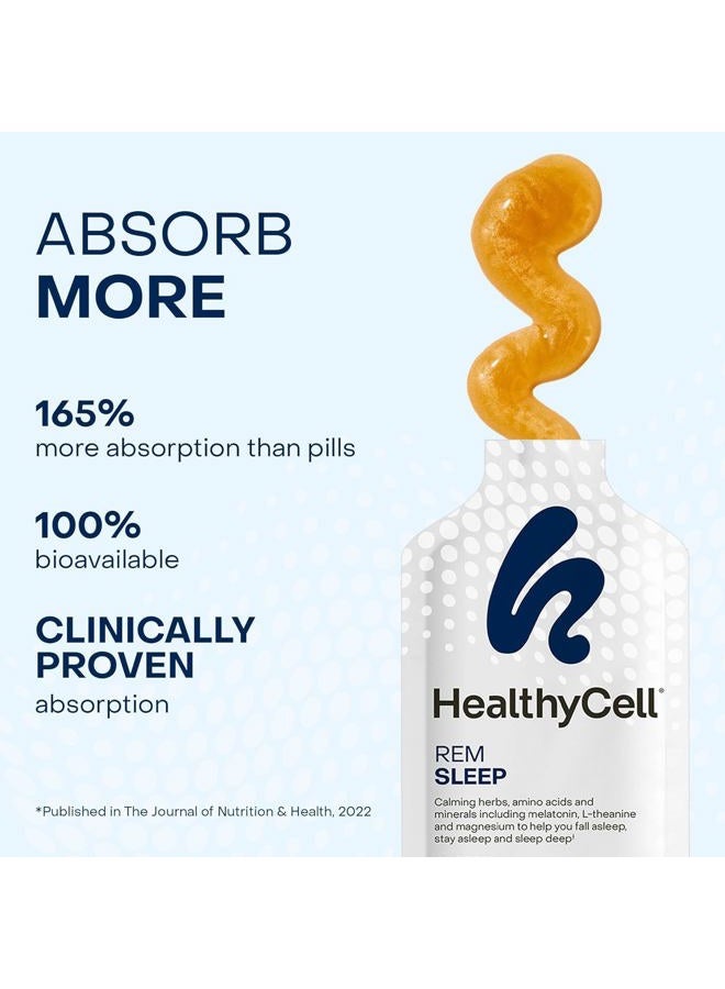 Healthycell REM Sleep - Liquid Gel Extra Strength Sleep Supplement for Adults - Melatonin, Magnesium, GABA, L-theanine Supplement - Maximum Absorption - 14 Gel Packs - Image 3