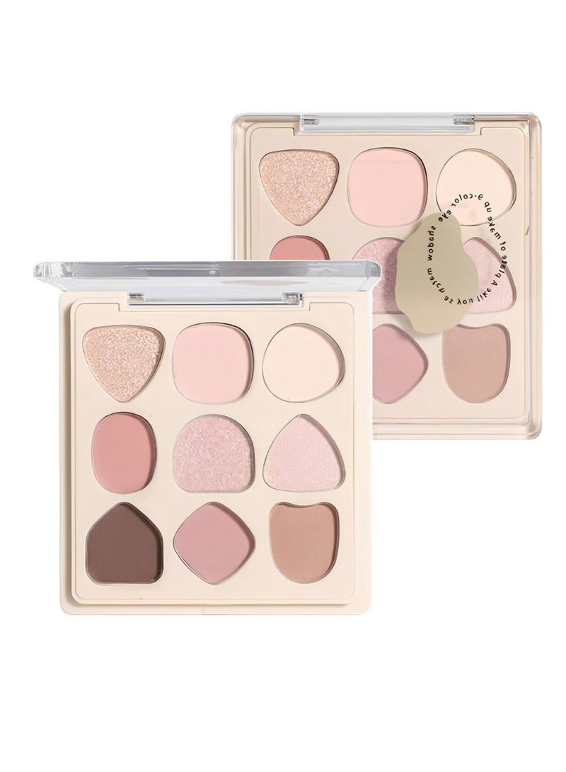 Captaintech Eye Shadows Palette for Women, 9 Shades Soft Pink Eyeshadow, Nude Blendable Eye Shadow, Matte Shades, Waterproof Long Lasting Quick Drying Nude Eyeshadow, Everyday Natural Look For Women Girls - Image 1