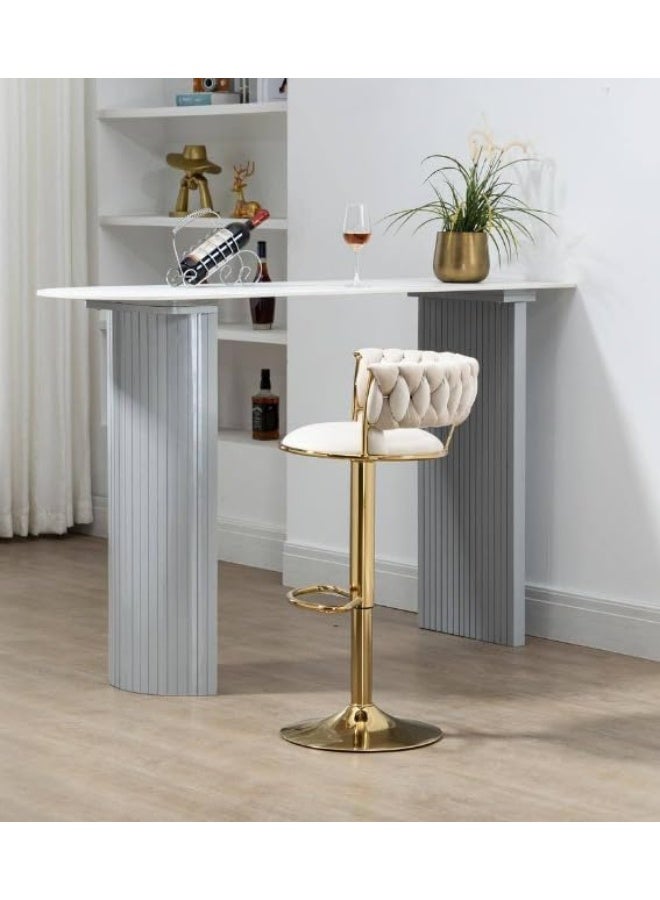 Generic Adjustable Height Metal Frame Cushioned Bar Stool  - Image 2