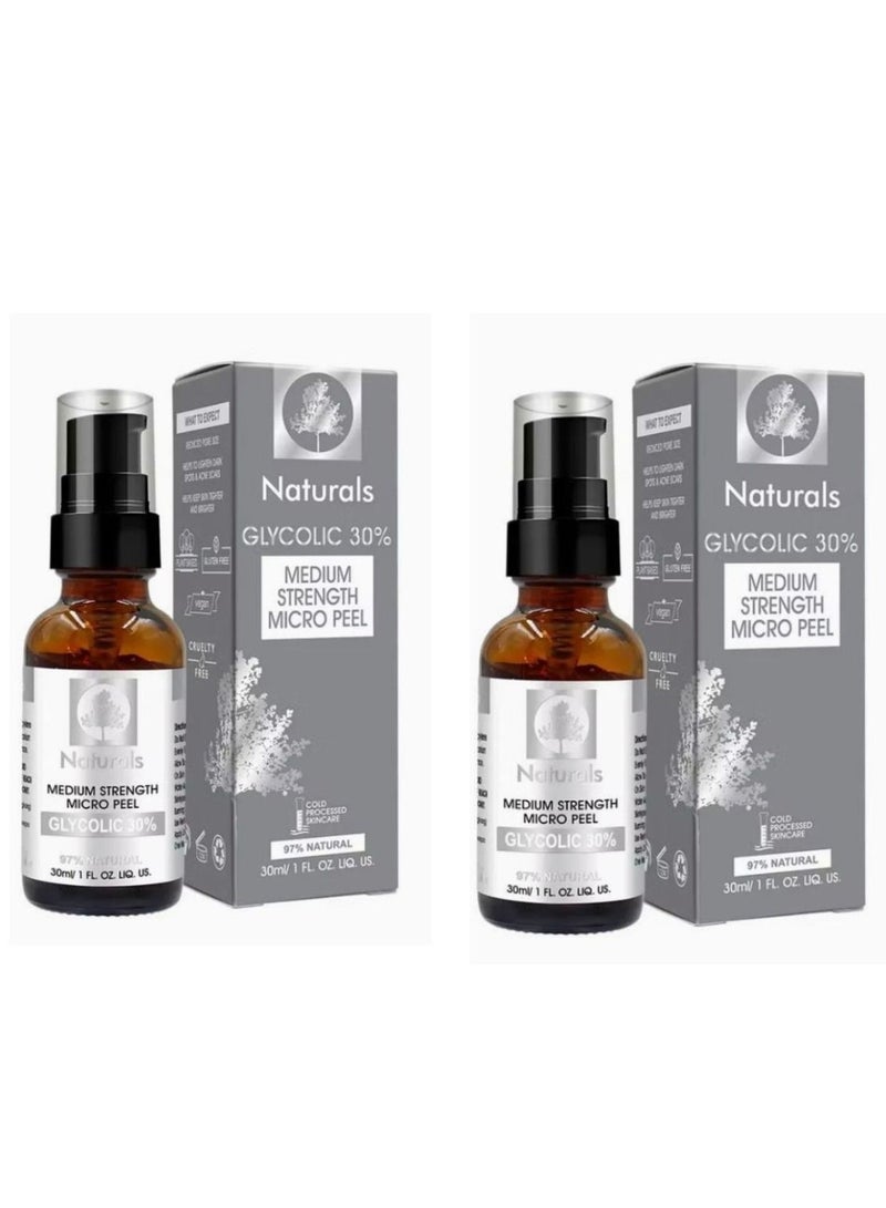 Natural Two Piece Of Glycolic 30% Medium Strength Micro Peel 2x30 ml - Image 1