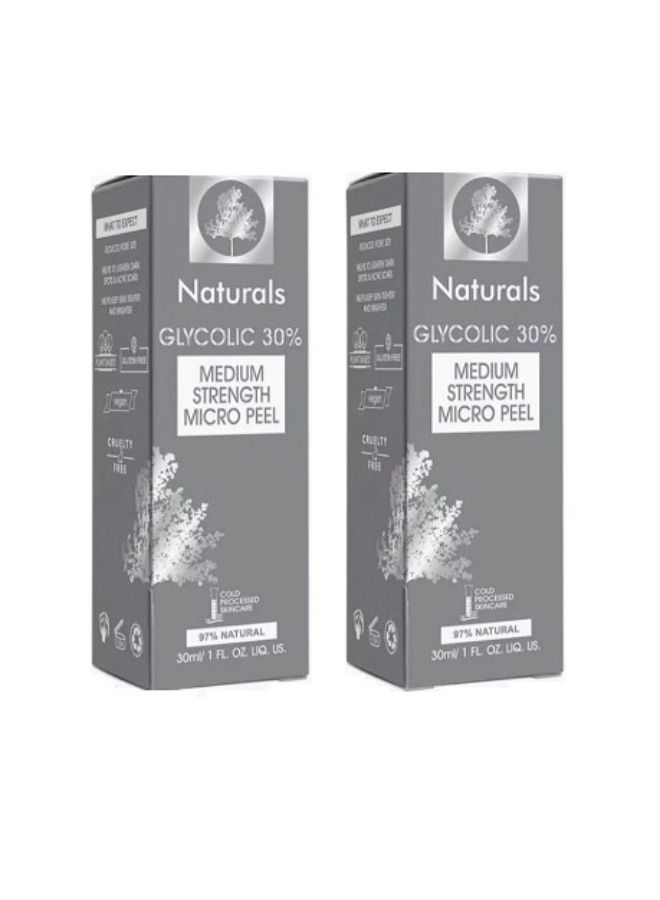 Natural Two Piece Of Glycolic 30% Medium Strength Micro Peel 2x30 ml - Image 2