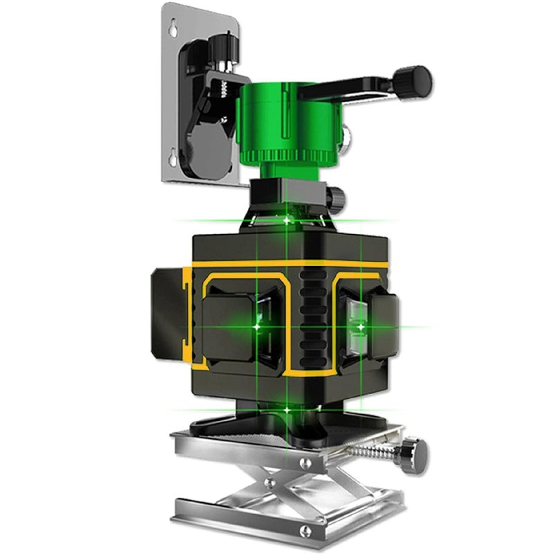 16 Lines 4D Laser Level Self-Leveling 4x360 Horizontal & Vertical Cross line rechargeable line laser Green Beam Magnetic Lifting Base for Indoor Outdoor