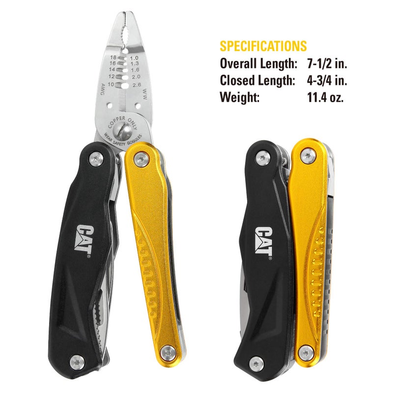 CAT 14-in-1 Multitool Pliers, Wire Stripper, Multi Purpose Electricians Pliers, Aluminum Handles and Stainless Steel Tools, Storage Pouch, Safety Lock - 980104 - Image 3