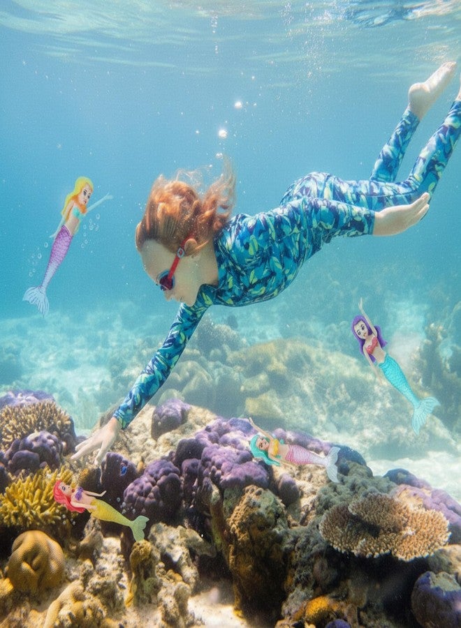 سيفانير مجموعة ألعاب حمام السباحة سيفانر المكونة من 4 قطع على شكل حورية البحر، ألعاب حمام سباحة ملونة على شكل حورية البحر للأولاد والبنات والمراهقين والبالغين (نمط كلاسيكي) - Image 5