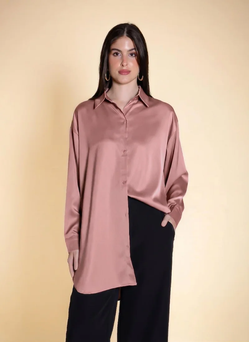 SHAPES SATIN OVERSIZED SHIRT