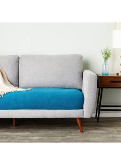 Juvale Large Stretch Couch Cushion Replacement Slipcover For Couches Sectionals Armchairs Patio Furniture Campers Chaise Lounge Fits 59 To 70 Inch Cushions (Teal)  - Image 3