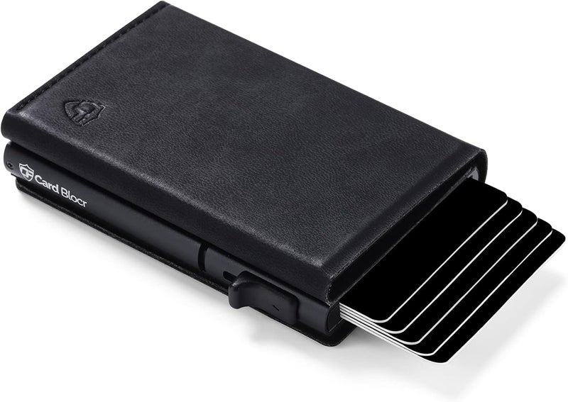 Conceal Plus Slide Up Wallet for Men, Secure Scan Proof Wallet with Pop Up Card Wallet Once Click Acess - Makes a Great Gift or Travel Wallet (Black PU Leather) - Image 1