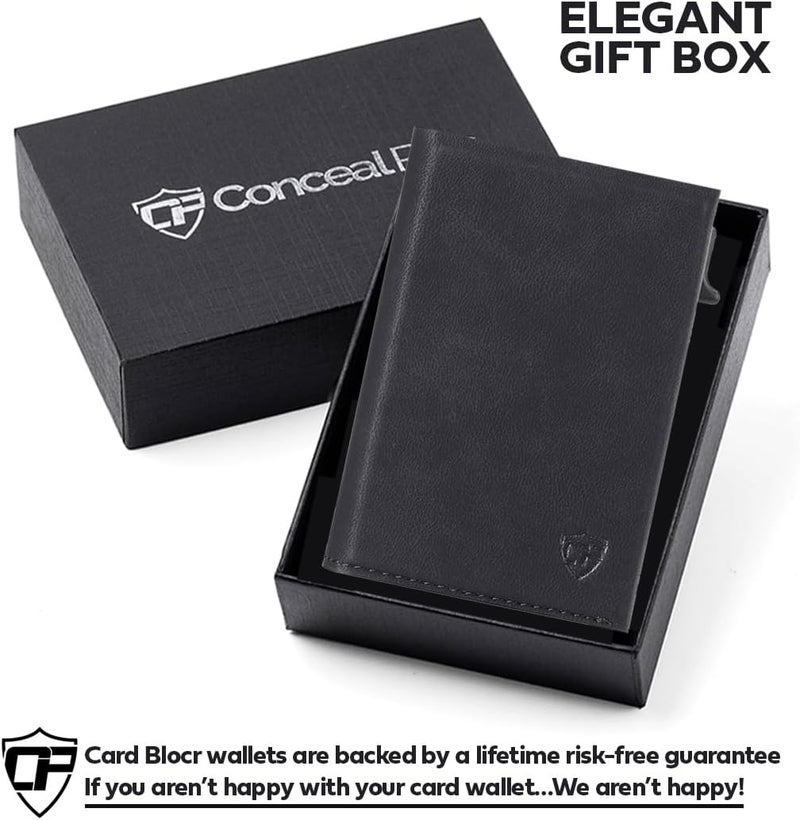 Conceal Plus Slide Up Wallet for Men, Secure Scan Proof Wallet with Pop Up Card Wallet Once Click Acess - Makes a Great Gift or Travel Wallet (Black PU Leather) - Image 5