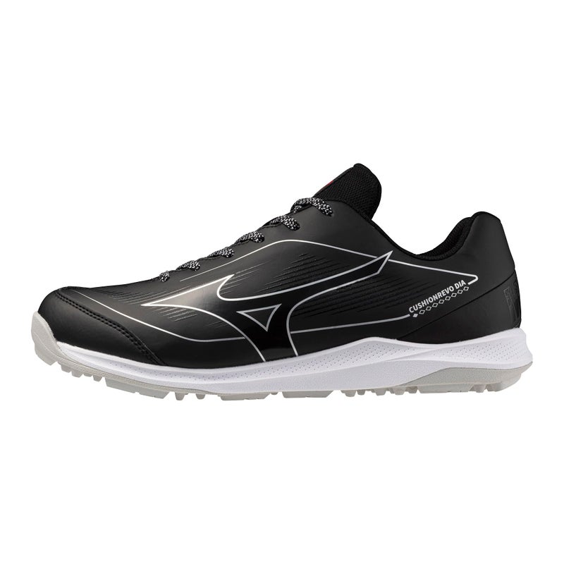 Mizuno Unisex Cushionrevo Diamond Turf Shoe, Black-White, US Unisex 13