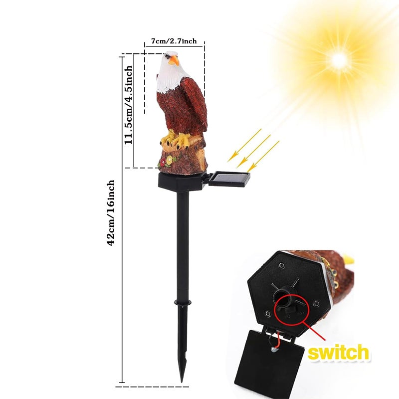 Kitnish Eagle Solar Garden Lights - Outdoor Decor with LED Path Lights, Animal Statue Kitnish - Image 5