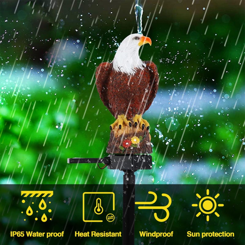 Kitnish Eagle Solar Garden Lights - Outdoor Decor with LED Path Lights, Animal Statue Kitnish - Image 4