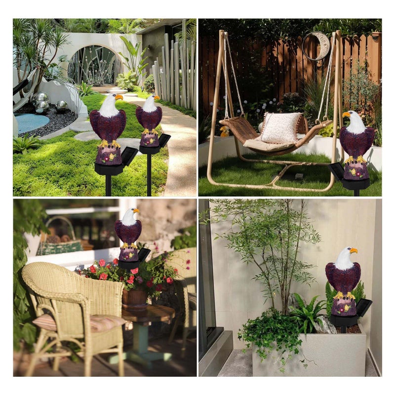 Kitnish Eagle Solar Garden Lights - Outdoor Decor with LED Path Lights, Animal Statue Kitnish - Image 3