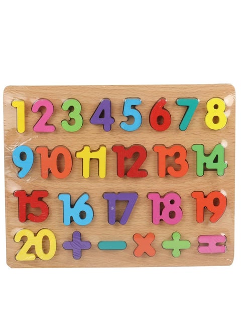 Large wooden puzzle board for young children to learn numbers in an easy way and helps develop skills for young children, large letters