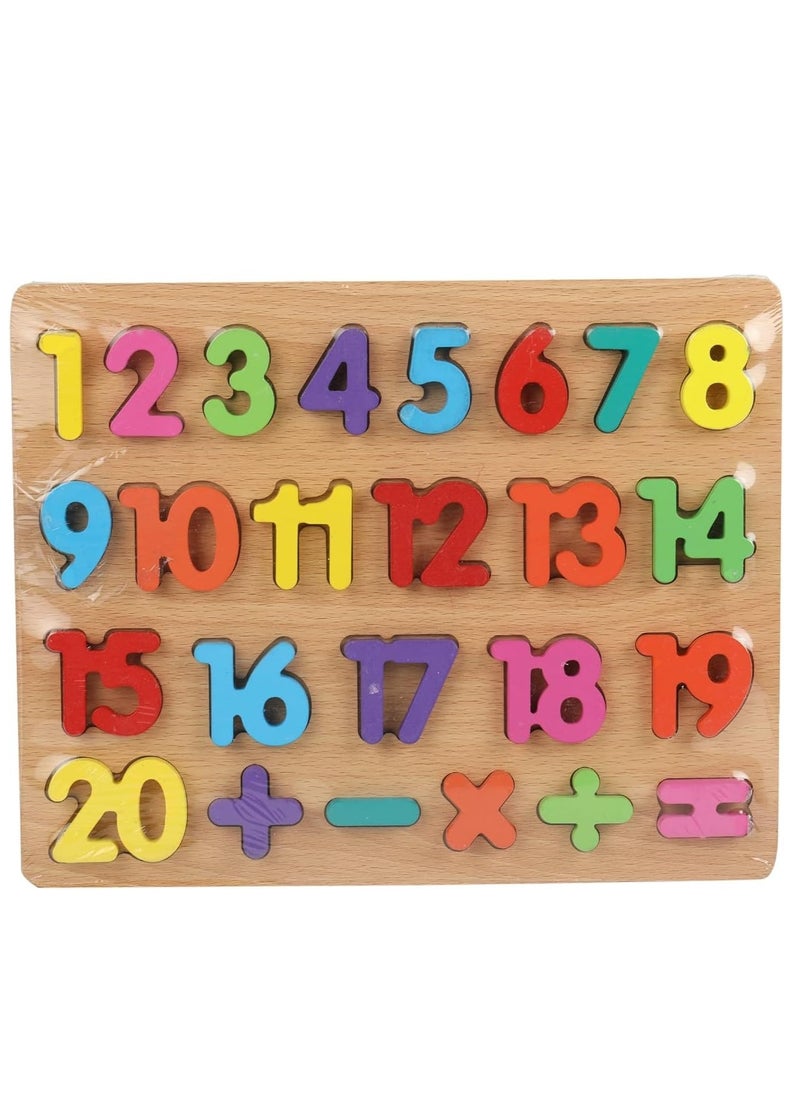 null - Large wooden puzzle board for young children to learn numbers in an easy way and helps develop skills for young children, large letters - Image 1