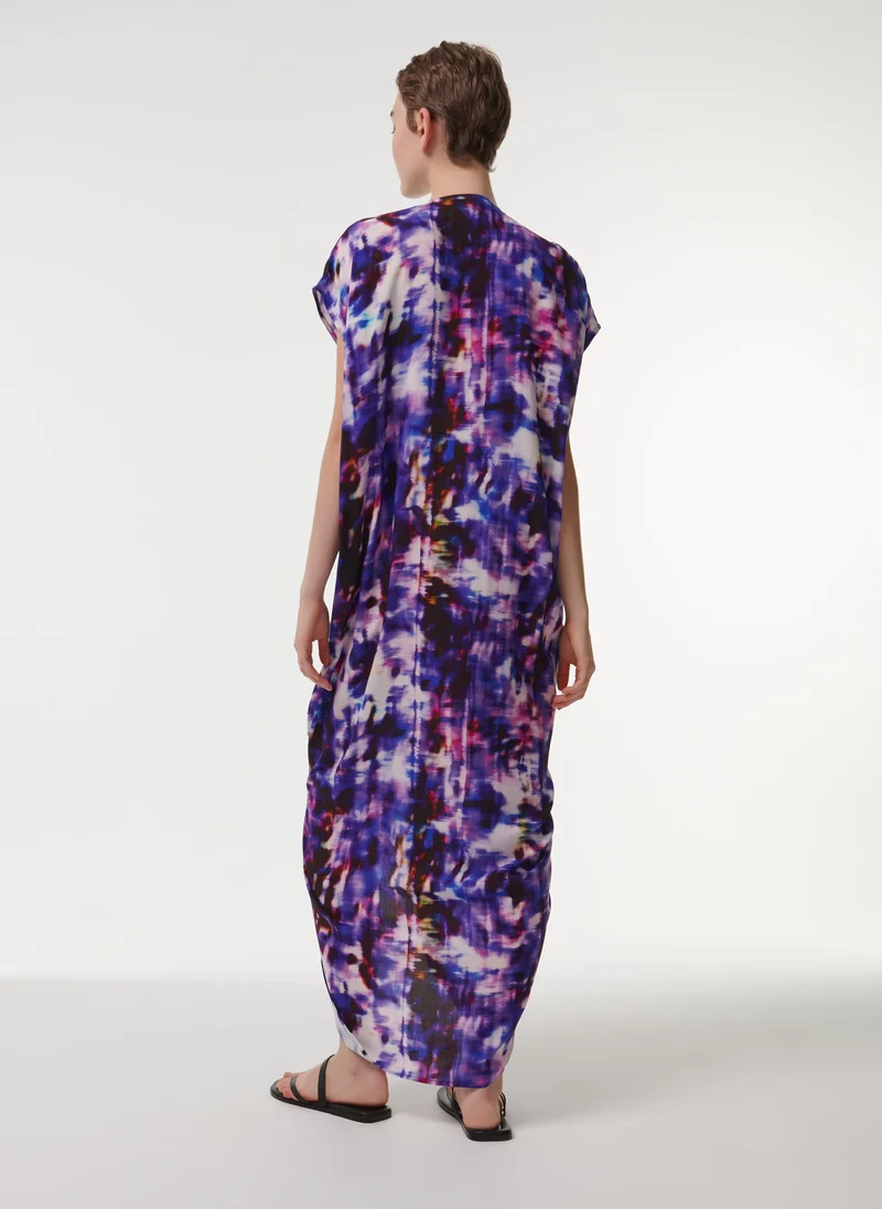 leem  Ruched Front Printed Kaftan for Women | Best Price UAE