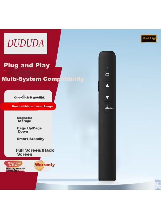 Dududa Black Flip Pen Ppt Laser Remote Control Multifunctional Teaching Presentation Slide Projector Infrared Remote Multimedia Seewo Presenter - Image 1
