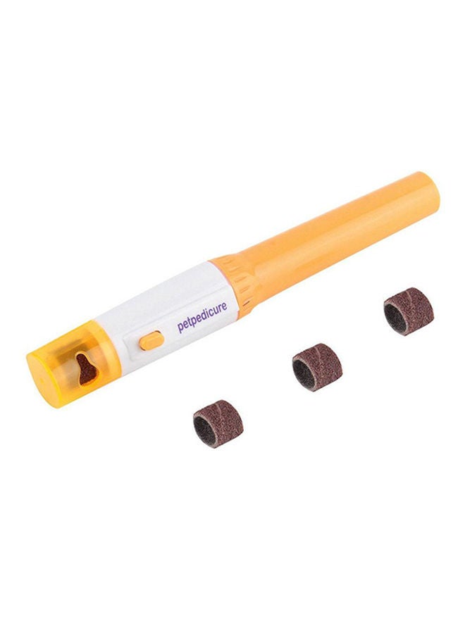 إسكدنيا Electric Pet Nail Trimmer Yellow/White/Brown - Image 1