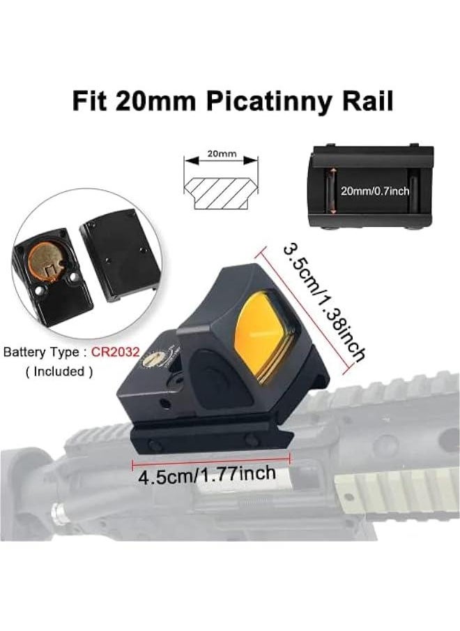 Generic - Tactical RMR Red Dot Sight 3.25MOA Picatinny Mount Adjustable Reflex Sight,20mm Red Dot Sight Scope，Great for Handguns. (grey) - Image 1