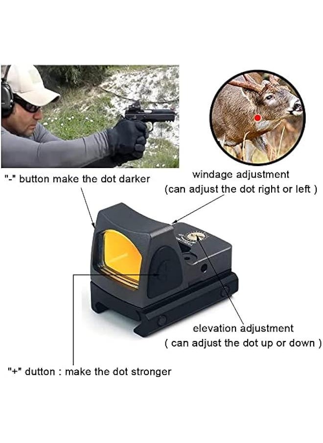 Generic - Tactical RMR Red Dot Sight 3.25MOA Picatinny Mount Adjustable Reflex Sight,20mm Red Dot Sight Scope，Great for Handguns. (grey) - Image 1
