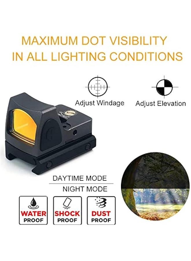 Generic - Tactical RMR Red Dot Sight 3.25MOA Picatinny Mount Adjustable Reflex Sight,20mm Red Dot Sight Scope，Great for Handguns. (grey) - Image 1