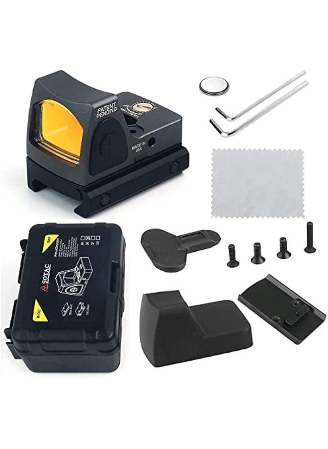 Generic - Tactical RMR Red Dot Sight 3.25MOA Picatinny Mount Adjustable Reflex Sight,20mm Red Dot Sight Scope，Great for Handguns. (grey) - Image 1