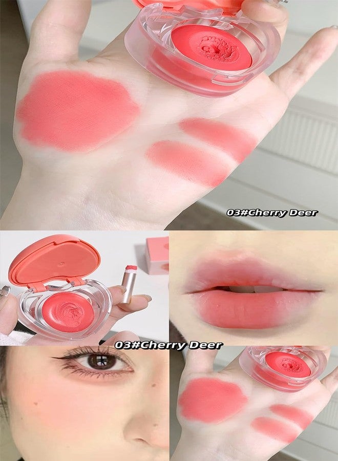 Gege Bear Loving Heart Lip & Cheek Cream - Souffle Color Pot - Smooth, Non-Greasy, Highly Pigmented Blush and Lip Tint for Women Wanting a Soft, Blended Makeup Look, Applicator included (01-LIGHT TEA APRICOT, 6g) - Image 5