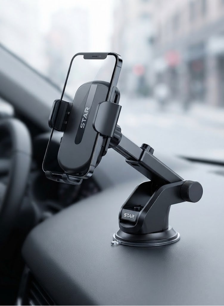 STAR ST-506 Car Phone Holder – Strong & Durable Mount – 360° Rotation – Gravity Sensor for Automatic Phone Locking – Adjustable Viewing Angles - Image 3