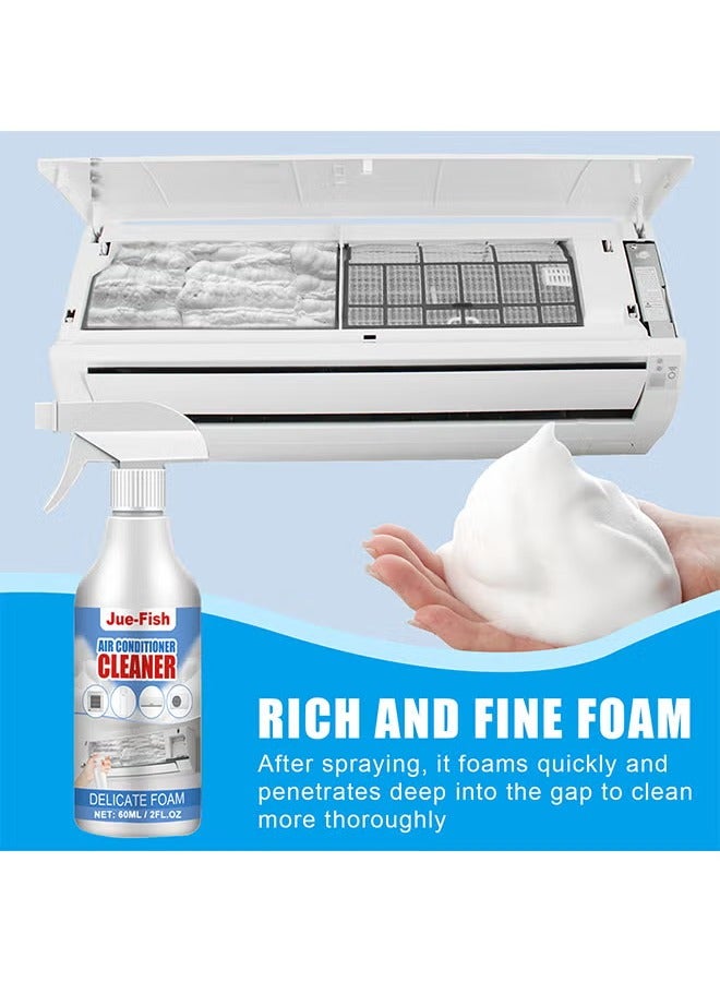 JUE-FISH Air Conditioner Foaming Cleaner, Multi-Purpose Removal Of Peculiar Smell Home Office Cleaner, No Washing Air Conditioner Foaming Coil Cleaner Spray, All-Purpose Household Bubble Cleaner, 60ML - Image 3