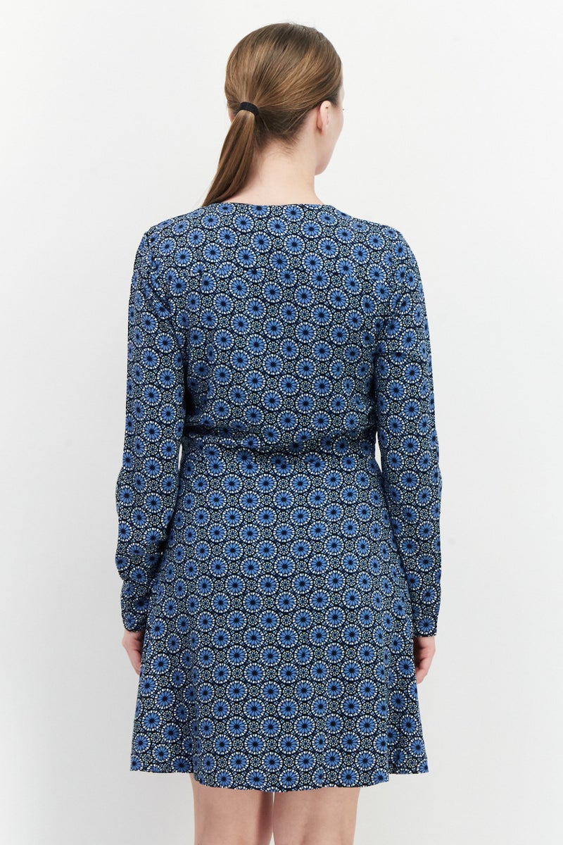 Pepe Jeans Women Floral Print Casual Mini Dress, Navy Combo - Image 4