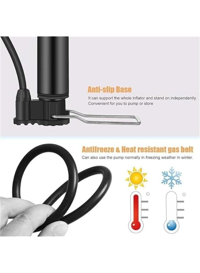 هوكور مضخة هواء محمولة تعمل بضغط 120 باوند لكل انش مربع من تراسل، مضخة هواء صغيرة للدراجات الجبلية في الهواء الطلق، منفاخ اطارات الدراجة الهوائية - Image 5