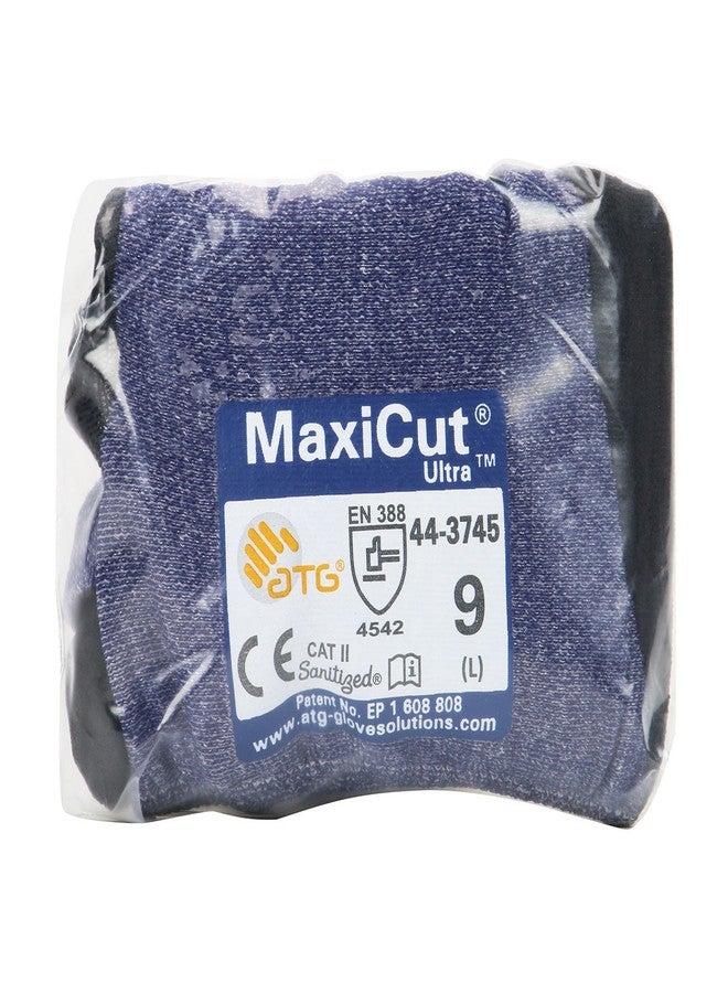 ATG 44-3745V/L Maxicut Ultra, Blue Engineered Yarn, Black Microfoam Nitrile Grip, Vend Pack Blue L - Image 1