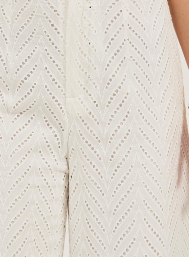 Styli Schiffli Mid Rise Wide Leg Pants - Image 3